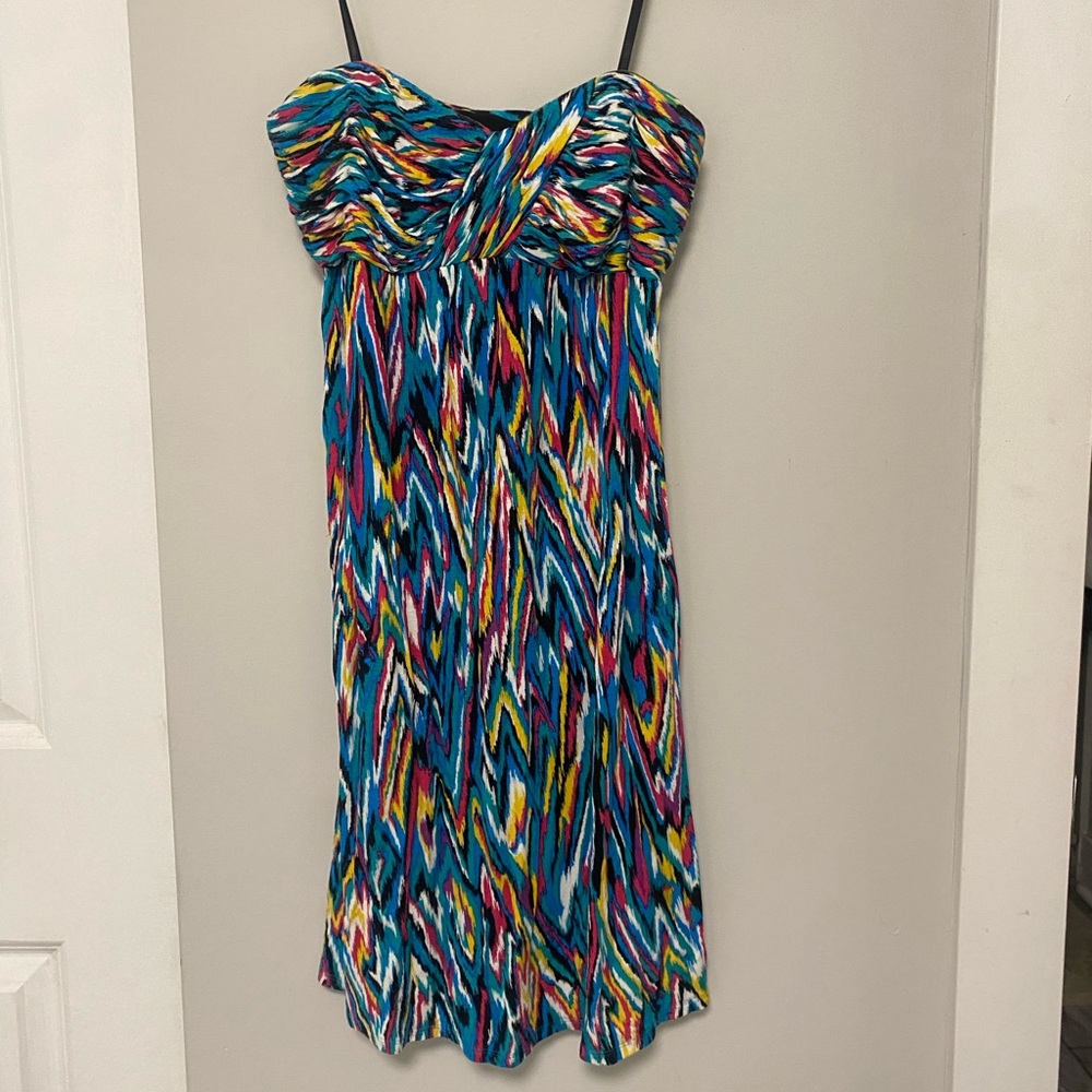 Multicolored strapless dress